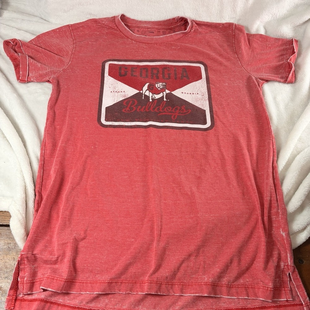 Pressbox Georgia Bulldogs Mineral Wash Graphic T-Shirt L Throwback Distressed